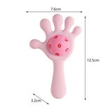 Maxbell Baby Teething Hand Rattle Activity Toy for Newborn Easy Grip Montessori Toys Pink