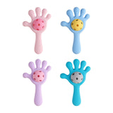 Maxbell Baby Teething Hand Rattle Activity Toy for Newborn Easy Grip Montessori Toys Pink