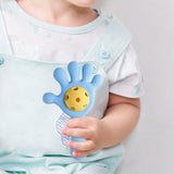 Maxbell Baby Teething Hand Rattle Activity Toy for Newborn Easy Grip Montessori Toys Blue