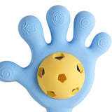 Maxbell Baby Teething Hand Rattle Activity Toy for Newborn Easy Grip Montessori Toys Blue