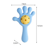 Maxbell Baby Teething Hand Rattle Activity Toy for Newborn Easy Grip Montessori Toys Blue