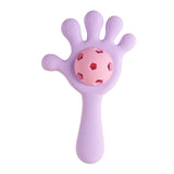 Maxbell Baby Teething Hand Rattle Activity Toy for Newborn Easy Grip Montessori Toys Violet