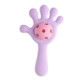 Maxbell Baby Teething Hand Rattle Activity Toy for Newborn Easy Grip Montessori Toys Violet
