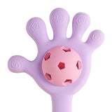 Maxbell Baby Teething Hand Rattle Activity Toy for Newborn Easy Grip Montessori Toys Violet