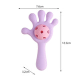 Maxbell Baby Teething Hand Rattle Activity Toy for Newborn Easy Grip Montessori Toys Violet