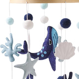 Maxbell Baby Crib Mobile Sensory Felt Hanging Decoration for Infant Newborn Children blue
