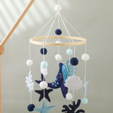 Maxbell Baby Crib Mobile Sensory Felt Hanging Decoration for Infant Newborn Children blue