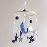 Maxbell Baby Crib Mobile Sensory Felt Hanging Decoration for Infant Newborn Children blue