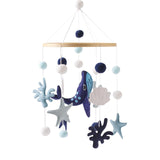 Maxbell Baby Crib Mobile Sensory Felt Hanging Decoration for Infant Newborn Children blue