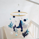 Maxbell Baby Crib Mobile Sensory Felt Hanging Decoration for Infant Newborn Children blue