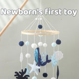 Maxbell Baby Crib Mobile Sensory Felt Hanging Decoration for Infant Newborn Children blue