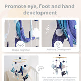 Maxbell Baby Crib Mobile Sensory Felt Hanging Decoration for Infant Newborn Children blue