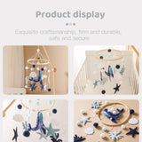 Maxbell Baby Crib Mobile Sensory Felt Hanging Decoration for Infant Newborn Children blue