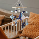 Maxbell Baby Crib Mobile Sensory Felt Hanging Decoration for Infant Newborn Children blue