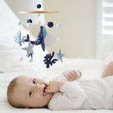Maxbell Baby Crib Mobile Sensory Felt Hanging Decoration for Infant Newborn Children blue