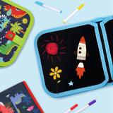 Maxbell Erasable Doodle Book Set 8 Pages Coloful Drawing Book for Game Trip Painting style A