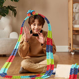 Maxbell Kids Electric Car Track Sets Imagination DIY Assembly for Children 4~7 Girls