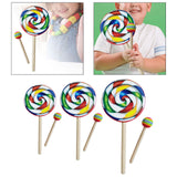 Maxbell Wooden Hand Drum Kids Music Toy Handheld Percussion Instrument Toys for Home