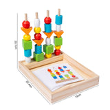 Maxbell Montessori Wooden Beads Sequencing Toy Set Lacing Beads for 1 2 3 4 5 6 Kids