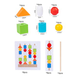 Maxbell Montessori Wooden Beads Sequencing Toy Set Lacing Beads for 1 2 3 4 5 6 Kids