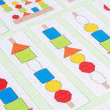 Maxbell Montessori Wooden Beads Sequencing Toy Set Lacing Beads for 1 2 3 4 5 6 Kids