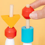 Maxbell Montessori Wooden Beads Sequencing Toy Set Lacing Beads for 1 2 3 4 5 6 Kids