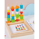 Maxbell Montessori Wooden Beads Sequencing Toy Set Lacing Beads for 1 2 3 4 5 6 Kids