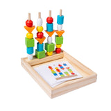 Maxbell Montessori Wooden Beads Sequencing Toy Set Lacing Beads for 1 2 3 4 5 6 Kids