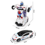 Maxbell Deformation Car Toy Flashing Portable Robot Car Toy for Game Preschool