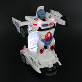 Maxbell Deformation Car Toy Flashing Portable Robot Car Toy for Game Preschool