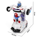 Maxbell Deformation Car Toy Flashing Portable Robot Car Toy for Game Preschool