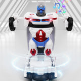 Maxbell Deformation Car Toy Flashing Portable Robot Car Toy for Game Preschool