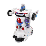 Maxbell Deformation Car Toy Flashing Portable Robot Car Toy for Game Preschool