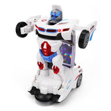 Maxbell Deformation Car Toy Flashing Portable Robot Car Toy for Game Preschool