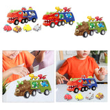 Maxbell Toy Trucks Dinosaur Playset Dinosaur Figure Toys for Children Kids Preschool T rex with 8 car