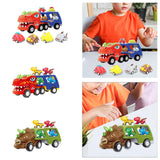 Maxbell Toy Trucks Dinosaur Playset Dinosaur Figure Toys for Children Kids Preschool T rex with 8 car