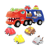 Maxbell Toy Trucks Dinosaur Playset Dinosaur Figure Toys for Children Kids Preschool T rex with 8 car