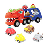 Maxbell Toy Trucks Dinosaur Playset Dinosaur Figure Toys for Children Kids Preschool T rex with 8 car