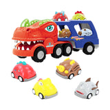 Maxbell Toy Trucks Dinosaur Playset Dinosaur Figure Toys for Children Kids Preschool T rex with 8 car