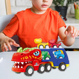 Maxbell Toy Trucks Dinosaur Playset Dinosaur Figure Toys for Children Kids Preschool T rex with 4 car