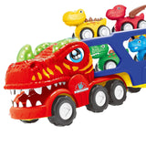 Maxbell Toy Trucks Dinosaur Playset Dinosaur Figure Toys for Children Kids Preschool T rex with 4 car