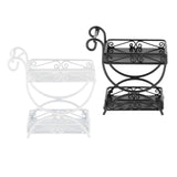 Maxbell 1:12 Plant Pot Display Shelf Realistic Kids Pretend Play Toy Miniature Scene white