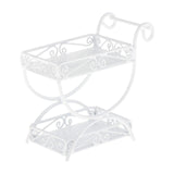 Maxbell 1:12 Plant Pot Display Shelf Realistic Kids Pretend Play Toy Miniature Scene white