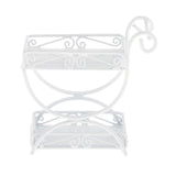 Maxbell 1:12 Plant Pot Display Shelf Realistic Kids Pretend Play Toy Miniature Scene white