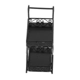 Maxbell 1:12 Plant Pot Display Shelf Realistic Kids Pretend Play Toy Miniature Scene black