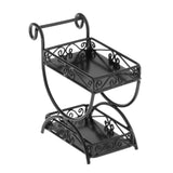 Maxbell 1:12 Plant Pot Display Shelf Realistic Kids Pretend Play Toy Miniature Scene black