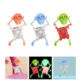 Maxbell Spring Wind up Dancing Skeleton Man Luminous Funny for Kids Home Decor Gifts Pink White