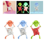 Maxbell Spring Wind up Dancing Skeleton Man Luminous Funny for Kids Home Decor Gifts Pink White