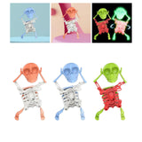 Maxbell Spring Wind up Dancing Skeleton Man Luminous Funny for Kids Home Decor Gifts Pink White
