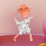 Maxbell Spring Wind up Dancing Skeleton Man Luminous Funny for Kids Home Decor Gifts Pink White
